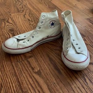 White Converse high top sz 3